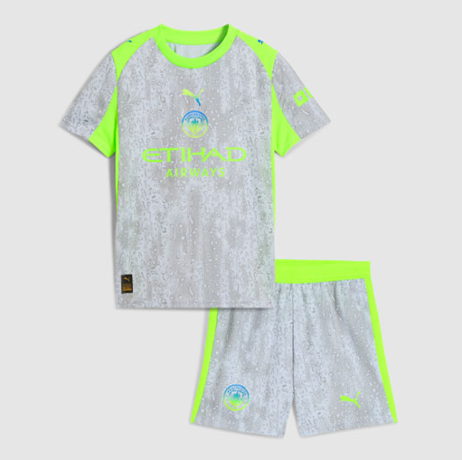 Manchester City 2025/26 Third Kids Soccer Kit Children Shirt + Shorts
