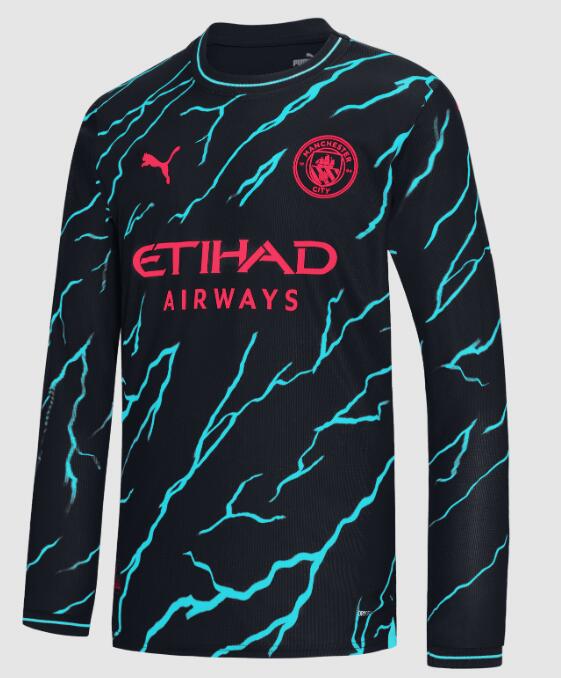 Manchester City 2023/24 Third Long Sleeved Shirt Soccer Jersey