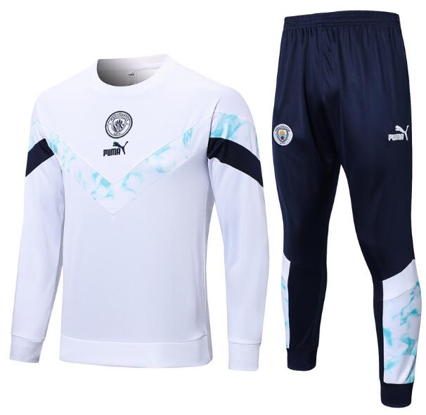 Manchester City 2022/23 White Training Suit (Sweatshirt+Trouser)
