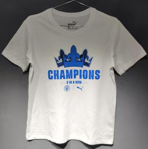 Manchester City 2023/24 White 15 Champions T-Shirt