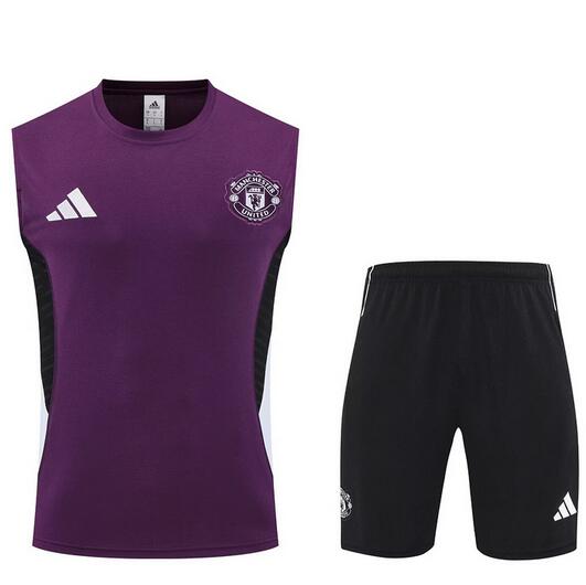 Manchester United 2025/26 Purple Training Vest Uniforms (Shirt+Shorts)