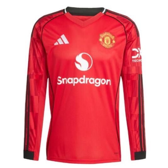 Manchester United 2025/26 Home Long Sleeved Shirt Soccer Jersey