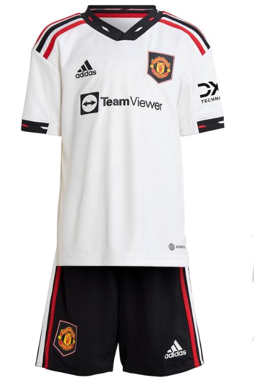 Manchester United 2022/23 Away Kids Soccer Kit Children Shirt and Shorts