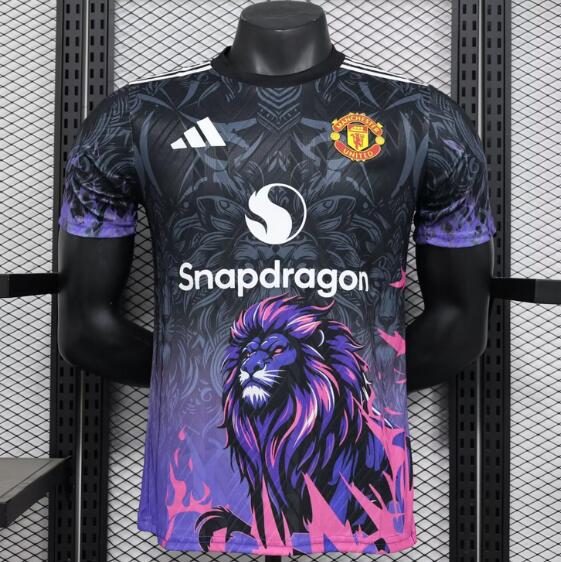 Manchester United 2024/25 Special Black Purple Match Version Shirt Soccer Jersey
