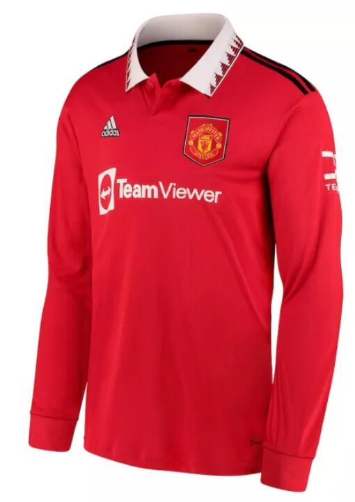 Manchester United 2022/23 Home Long Sleeved Shirt Soccer Jersey