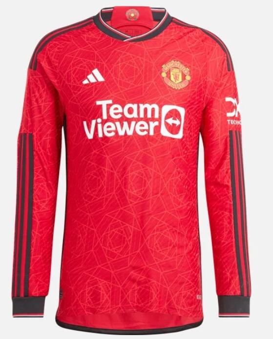 Manchester United 2023/24 Home Long Sleeved Shirt Soccer Jersey