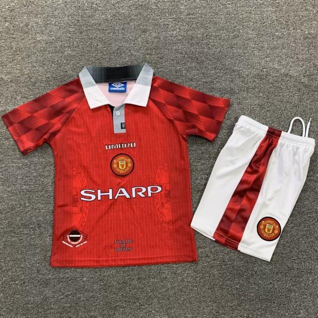 Manchester United 1986/88 Home Retro Kids Soccer Kit Children Shirt + Shorts