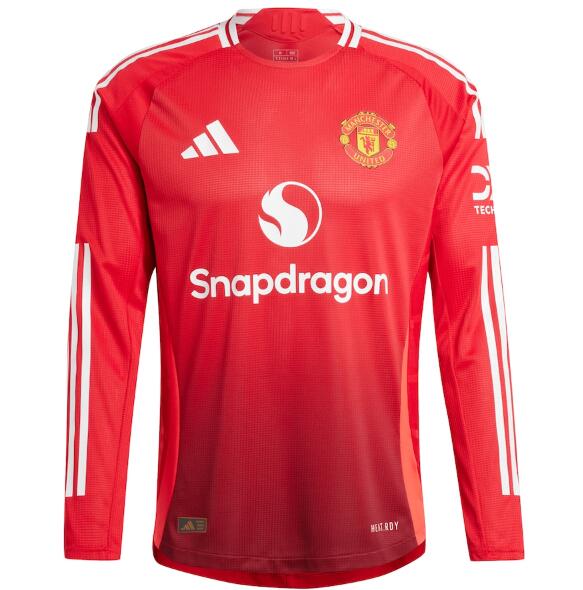 Manchester United 2024/25 Home Long Sleeved Match Version Shirt Soccer Jersey