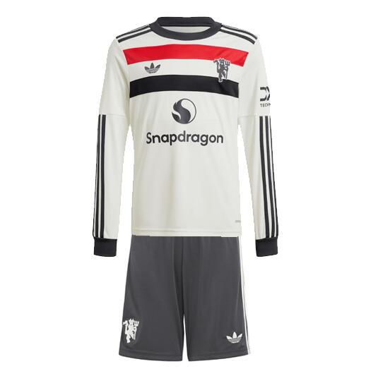 Manchester United 2024/25 Third Kids Long Sleeved Soccer Kit Children Shirt and Shorts