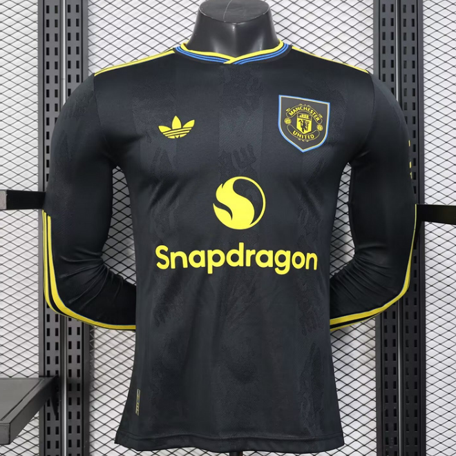 Manchester United 2025/26 Third Long Sleeved Match Version Shirt Soccer Jersey
