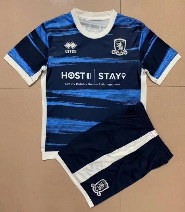 Middlesbrough 2022/23 Away Kids Soccer Jersey Kit Children Shirt and Shorts