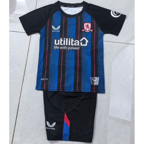 Middlesbrough 2025/26 Away Kids Soccer Kit Children Shirt and Shorts