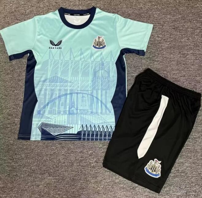 Newcastle United 2022/23 Blue Kids Training Kit Children Shirt and Shorts