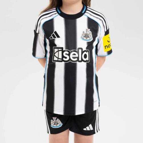 Newcastle United 2025/26 Home Kids Soccer Kit Children Shirt and Shorts