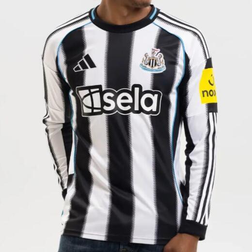 Newcastle United 2025/26 Home Long Sleeved Shirt Soccer Jersey