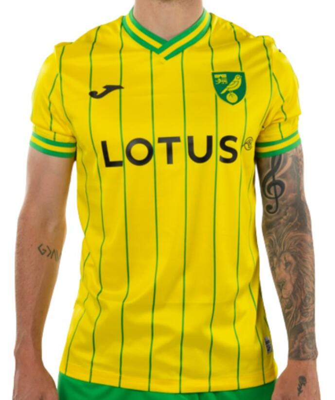 Norwich City Errea 2022/23 Home Shirt Soccer Jersey