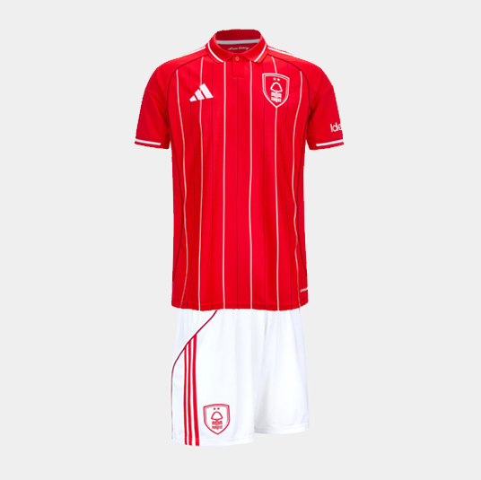 Nottingham Forest 2025/26 Home Kids Soccer Kit Children Shirt + Shorts