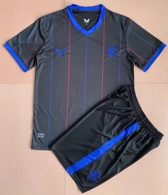 Glasgow Rangers 2022/23 Fourth Kids Soccer Jersey Kit Children Shirt + Shorts
