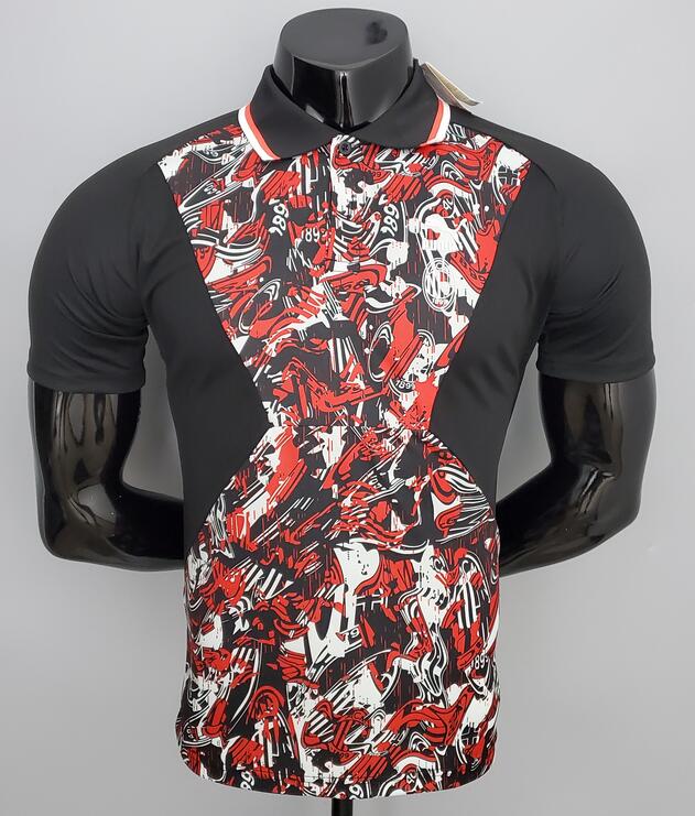 AC Milan 2021/22 Red Black Polo Shirt