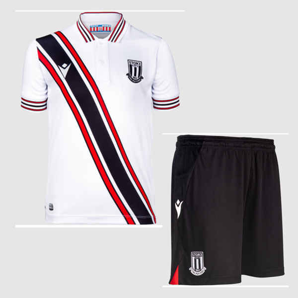 Stoke City 2022/23 Away Kids Soccer Jersey Kit Children Shirt and Shorts