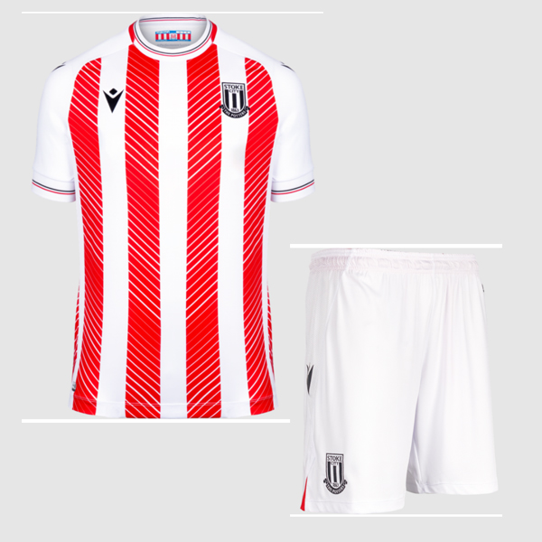Stoke City 2022/23 Home Kids Soccer Jersey Kit Children Shirt and Shorts