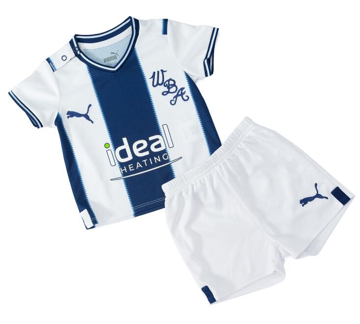 West Bromwich Albion 2022/23 Home Kids Soccer Kit Children Shirt + Shorts