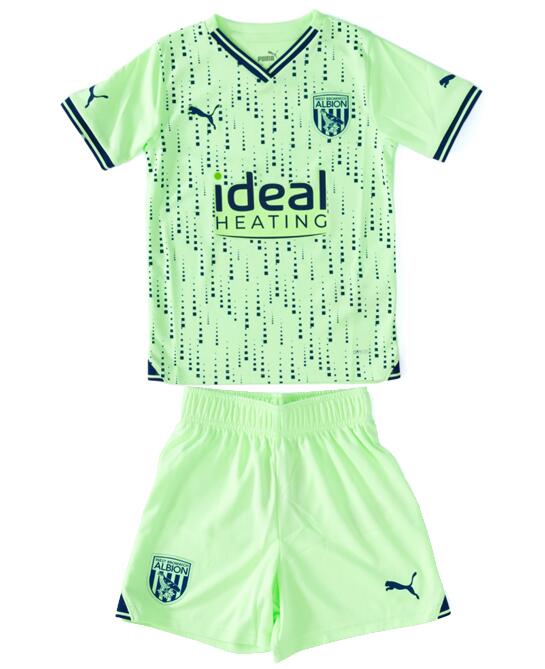 West Bromwich Albion 2023/24 Away Kids Soccer Kit Children Shirt + Shorts