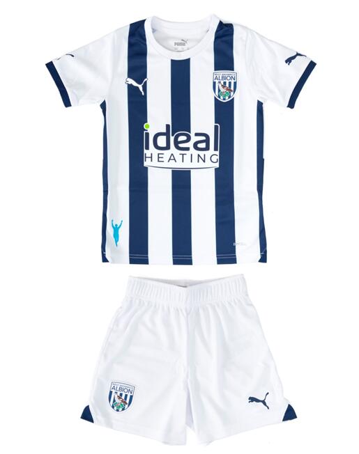 West Bromwich Albion 2023/24 Home Kids Soccer Kit Children Shirt + Shorts