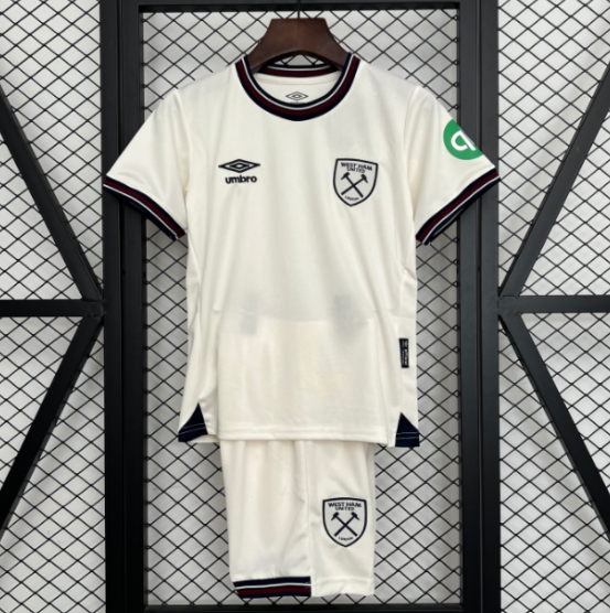 West Ham United 2025/26 Away Kids Soccer Kit Children Shirt + Shorts
