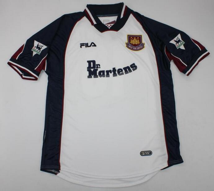 West Ham United 1999/2001 Away Retro Shirt Soccer Jersey