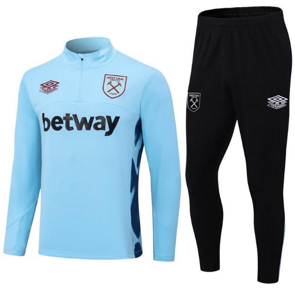 West Ham United 2023/24 Blue Training Suits (Sweatshirt+Trouser)