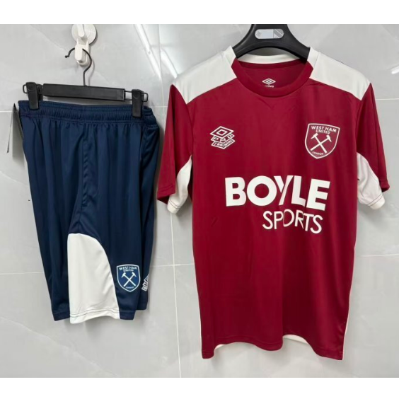 West Ham United 2025/26 Red Beige Training Uniforms (Shirt+Shorts)