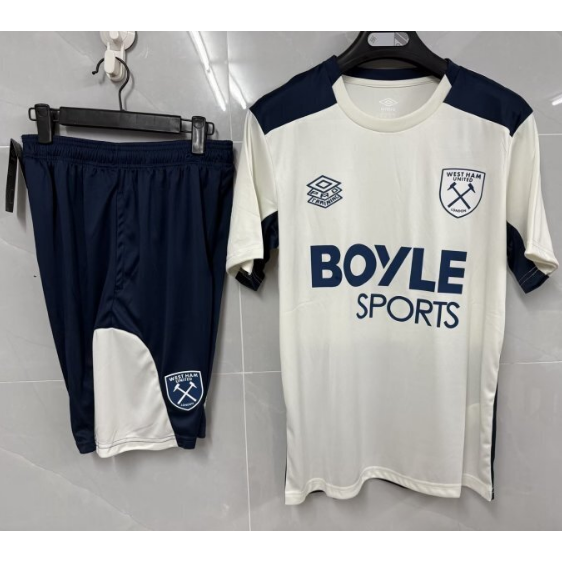 West Ham United 2025/26 Beige Training Uniforms (Shirt+Shorts)