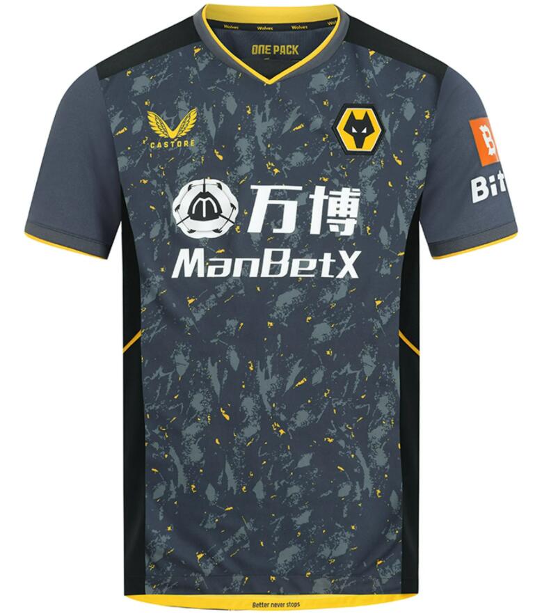 Wolverhampton Wanderers 2021/22 Away Shirt Soccer Jersey