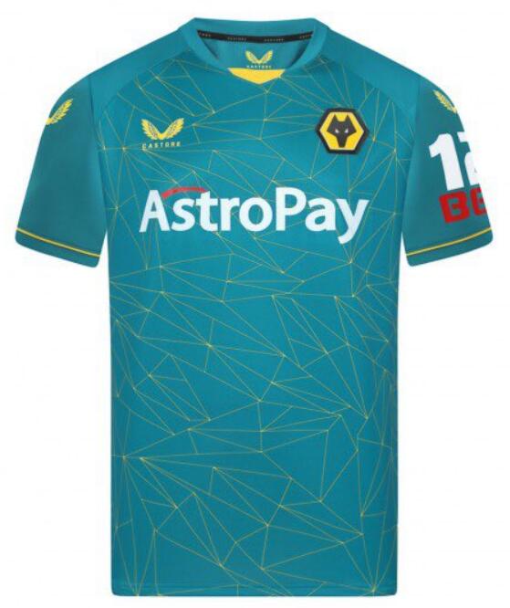 Wolverhampton Wanderers 2022/23 Away Shirt Soccer Jersey