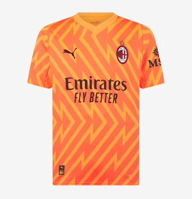 AC Milan 2023/24 Goalkeeper Orange Shirt Soccer Jersey