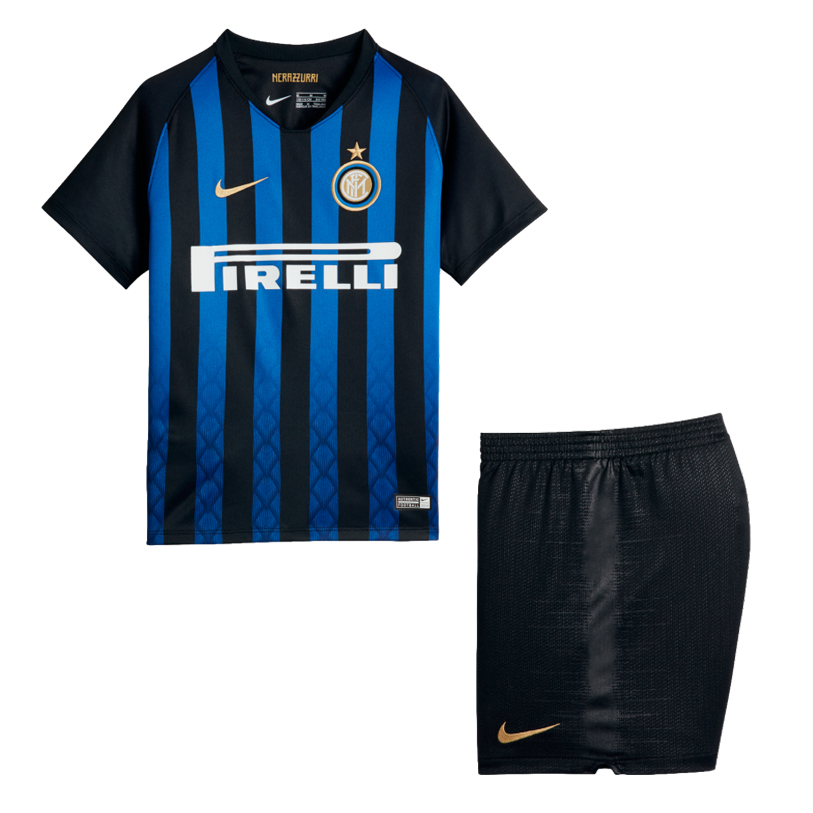 Inter Milan 2018/19 Home Kids Soccer Kit Children Shirt And Shorts