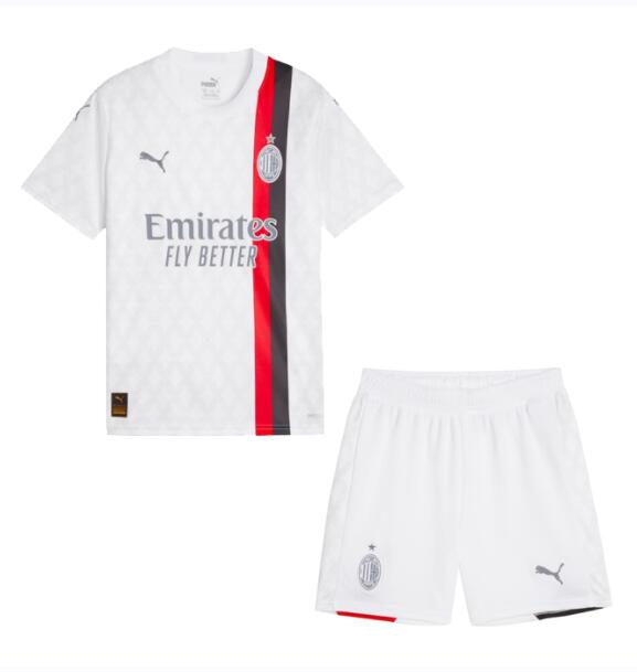 AC Milan 2023/24 Away Kids Soccer Kits Children Shirt + Shorts