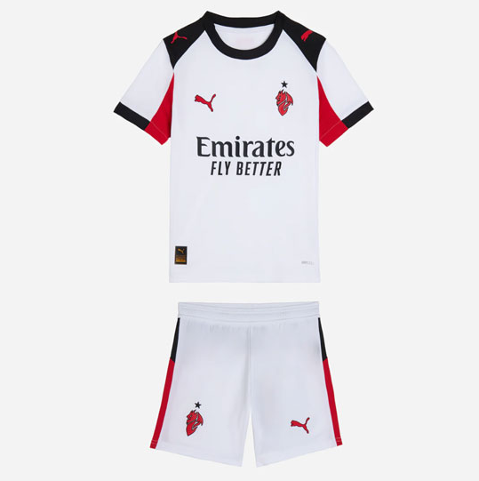 AC Milan 2025/26 Away Kids Soccer Kits Children Shirt + Shorts