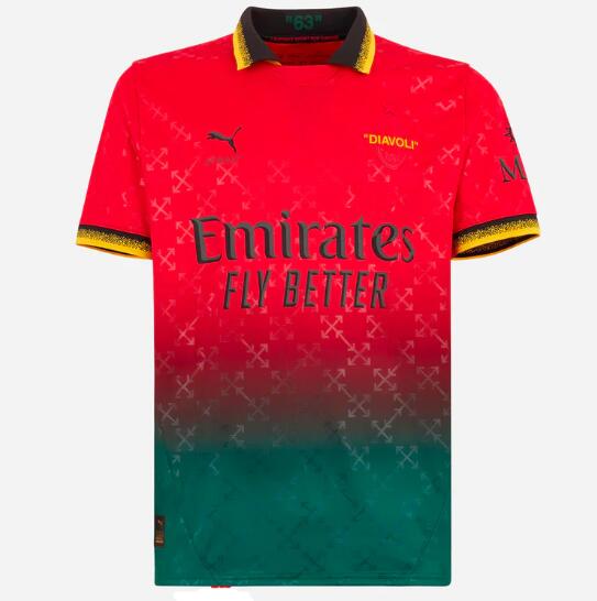 AC Milan 2024/25 Fourth Red Green Shirt Soccer Jersey