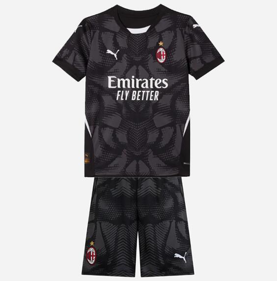 AC Milan 2024/25 Goalkeeper Kids Soccer Kits Children Shirt + Shorts