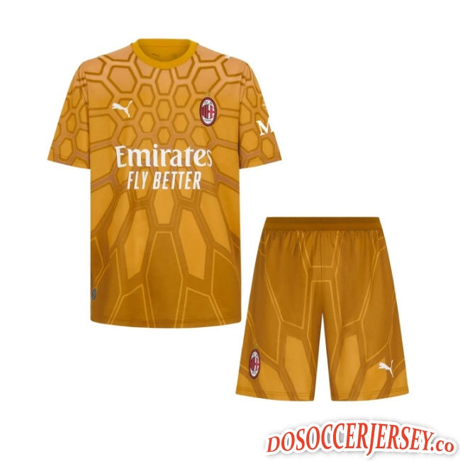 AC Milan 2026/27 Goalkeeper Man Gold Soccer Kit Shirt + Shorts
