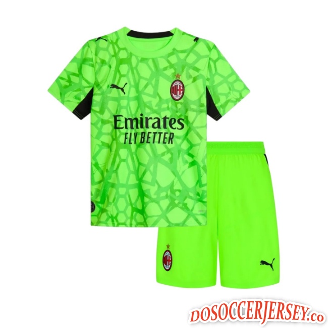 AC Milan 2026/27 Goalkeeper Man Green Soccer Kit Shirt + Shorts