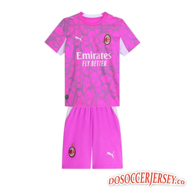 AC Milan 2026/27 Goalkeeper Kids Purple Soccer Kits Team Shirt + Shorts