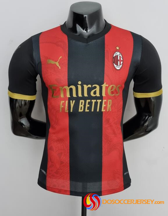 AC Milan 2022/23 Special Red Black Match Version Shirt Soccer Jersey