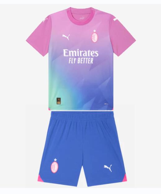 AC Milan 2023/24 Third Kids Soccer Kits Children Shirt + Shorts