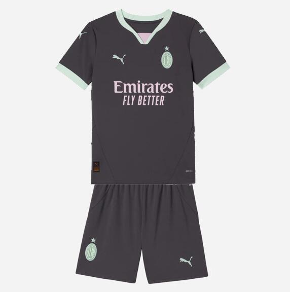 AC Milan 2024/25 Third Kids Soccer Kits Children Shirt + Shorts