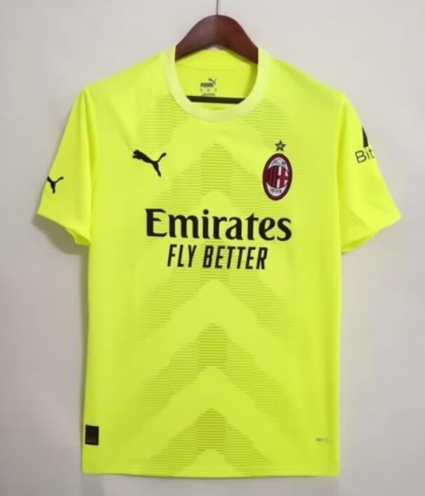 AC Milan 2022/23 Goalkeeper Yellow Shirt Soccer Jersey