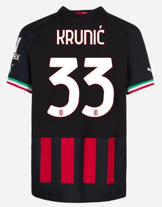 AC Milan 2022/23 Home 33 KRUNIC Shirt Soccer Jersey