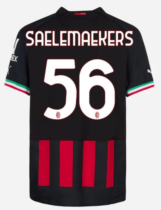 AC Milan 2022/23 Home 56 SAELEMAEKERS Shirt Soccer Jersey